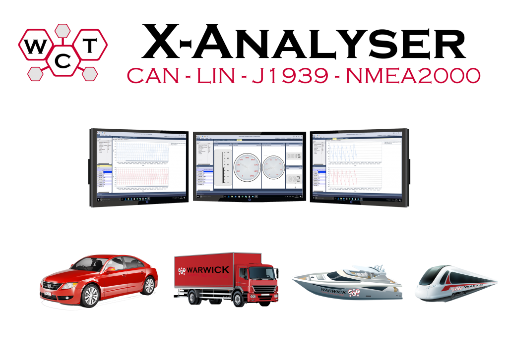 X-Analyser Car Truck Boat Train
CAN - LIN - J1939 - NMEA2000